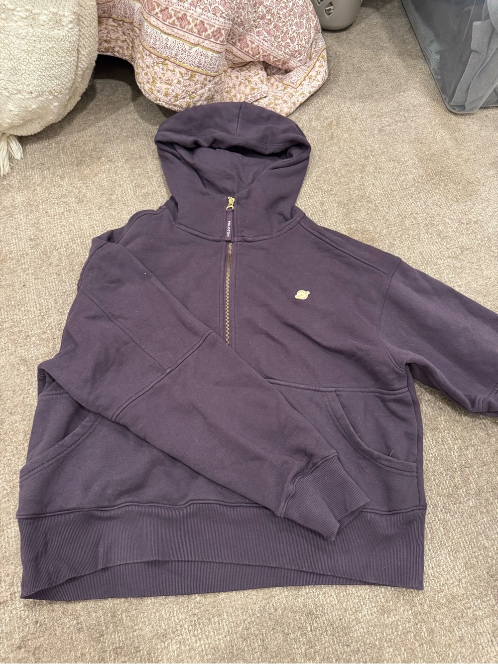 Peloton Men's Dark Navy Zip-Up Hoodie Sweater